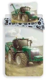 Jerry Fabrics Detské bavlnené obliečky – Traktor Green, 140 × 200 cm / 70 × 90 cm