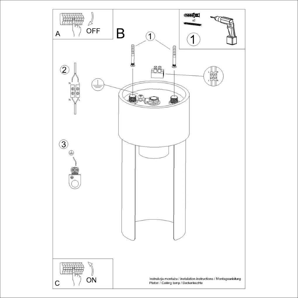 Stropné svietidlo Flash, 1x biele kovové tienidlo