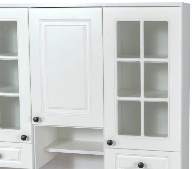 Kredenc 120 LADY biela, biela/crystal white