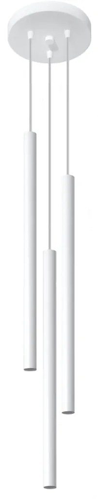 Závesné svietidlo Pastelo, 3x biele kovové tienidlo, o