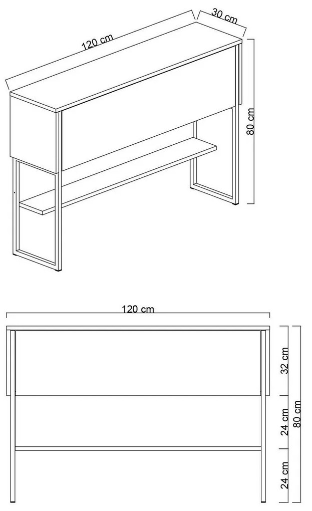 Komoda Luxe Walnut and Black