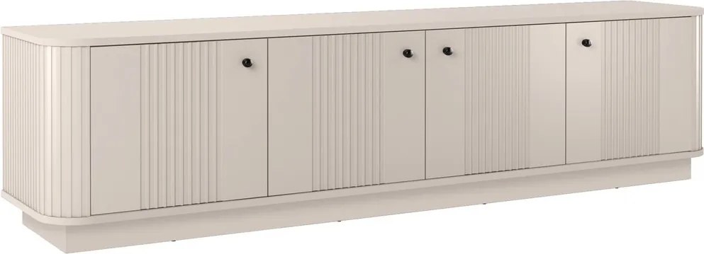 TV skrinka Vespera 4D 187 cm na sokli - kašmírová / čierna