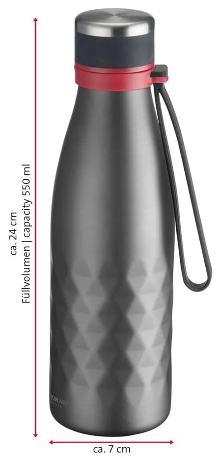 Sivá cestovná silikónovo-antikorová fľaša 550 ml Viva – Westmark