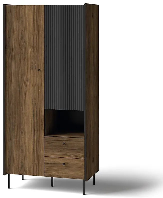Skriňa Prestigo P1 2d2s Orech War/San Seb/Black Matt