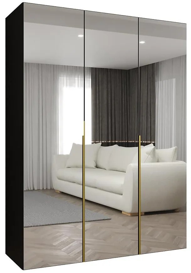 Skriňa Alicante III 150 čierna/zlatá