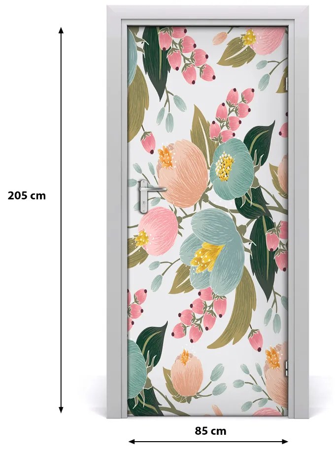 Samolepiace fototapety na dvere jarné kvety 85x205 cm