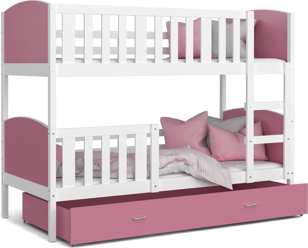 GL Poschodová posteľ Tami Farba: Ružová, Rozmer: 160x80