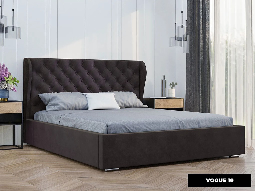 PROXIMA.store - Luxusná čalúnená posteľ LUNA ROZMER: 160 x 200 cm, TYP ROŠTU: DREVENÝ ROŠT
