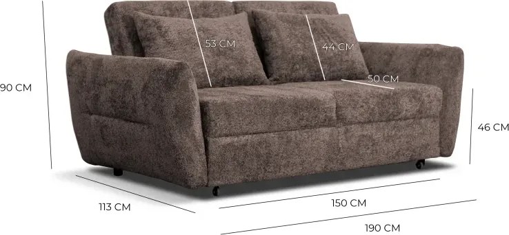 Pohovka TERA rozkladacia, sivá (sheep 12)