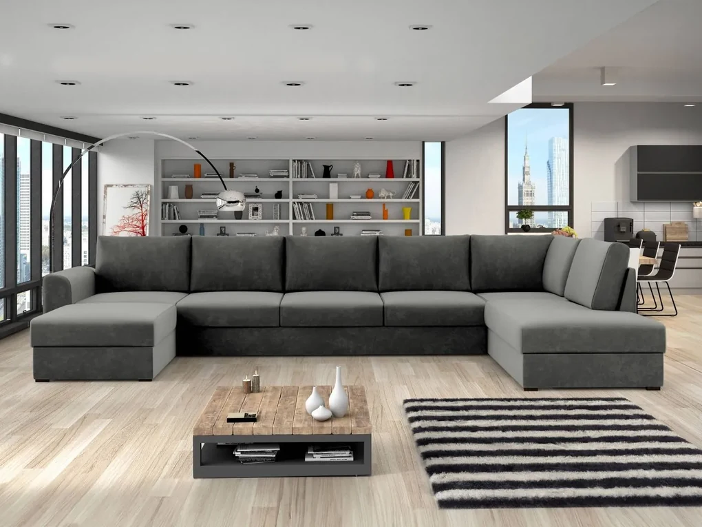 Sedacia súprava Szafran Large, Dostupné poťahy: ekokoža Soft 017 + Lux 06, Strana: Pravá - U
