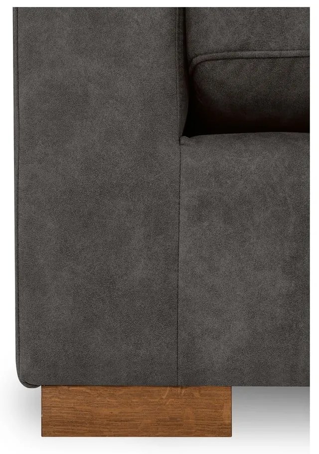 Antracitová rohová pohovka z imitácie kože (pravý roh) Hamburg – Scandic