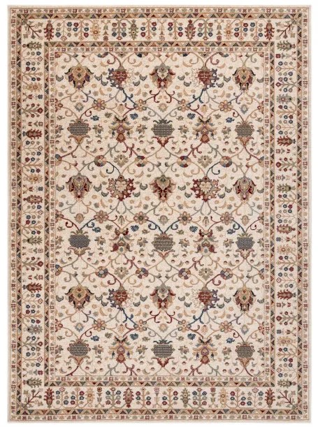Koberec NAIN Ornament, rám 1028/51053 béžový / bordový / modrý