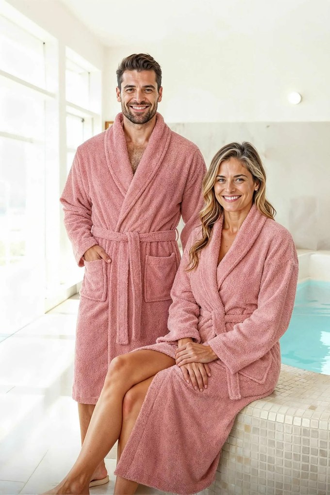 Froté župan PRESTIGE púdrový Veľkosť: S/M