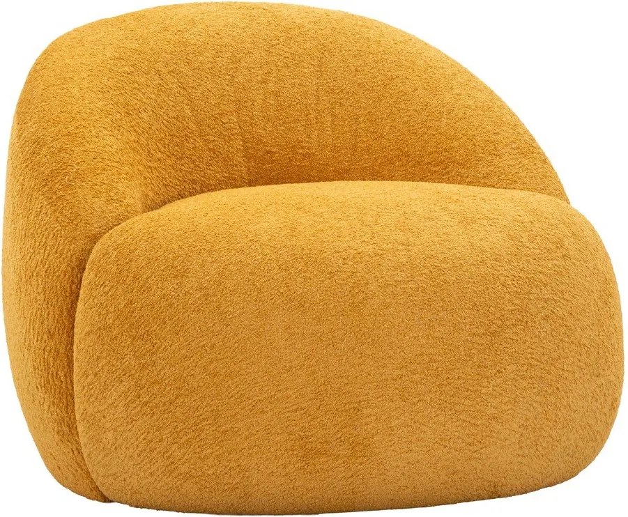 Kreslo z textílie buklé v horčicovej farbe Ginerva – Mauro Ferretti