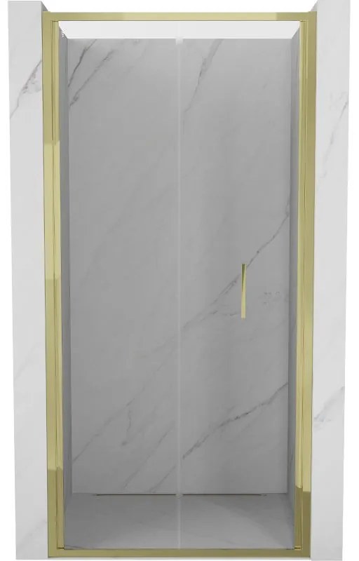 Mexen Exo, skladacie sprchové dvere 70 cm, číre sklo, zlatá, 816-070-000-50-00