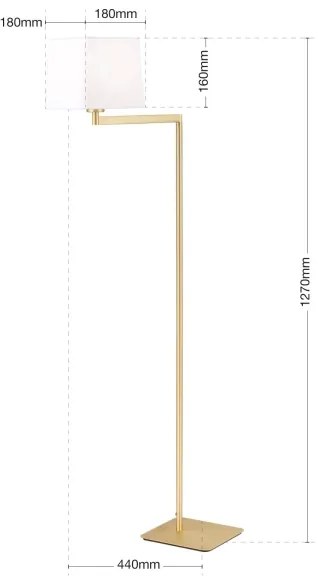 Orion Stl 12-1187/1 - Stojacia lampa CARLTON 1xE27/40W/230V biela/zlatá