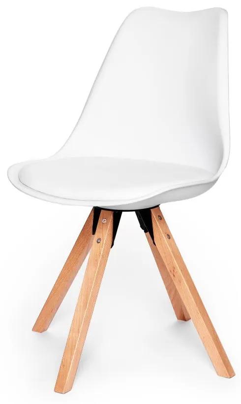 Súprava 2 bielych stoličiek s podnožou z bukového dreva loomi.design Eco