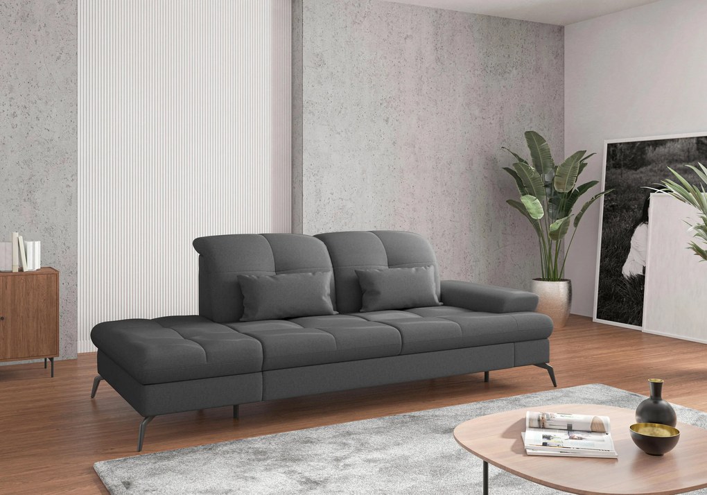 XXXLutz LEŇOŠKA, textil, tmavosivá Sit & More - Online Only obývacie izby - 000144009692