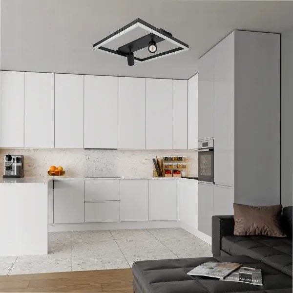 LED Stropné svietidlo LED/38W/230V + 2xGU10/30W čierna