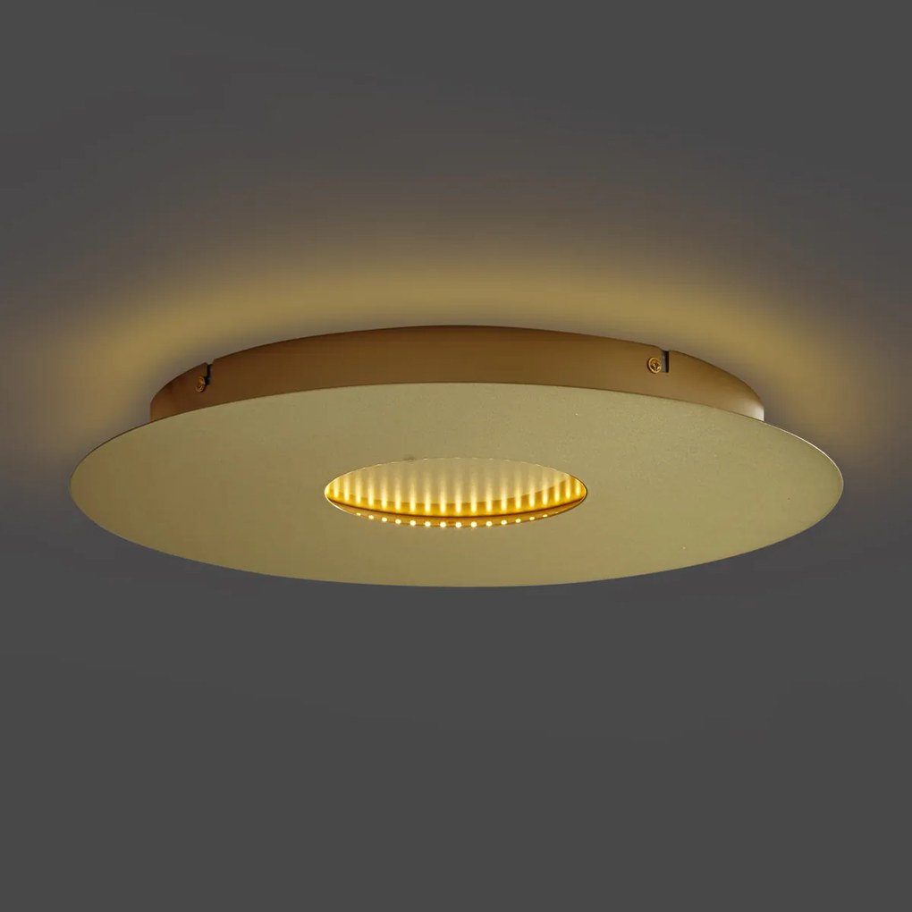 Moderné stropné svietidlo zlaté 40 cm vrátane LED 3-stupňovo stmievateľné - Morning
