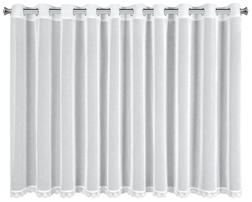 EUROFIRANY KRÁTKA ZÁCLONA NA KRÚŽKOCH SUZAN 350X140 CM BIELA