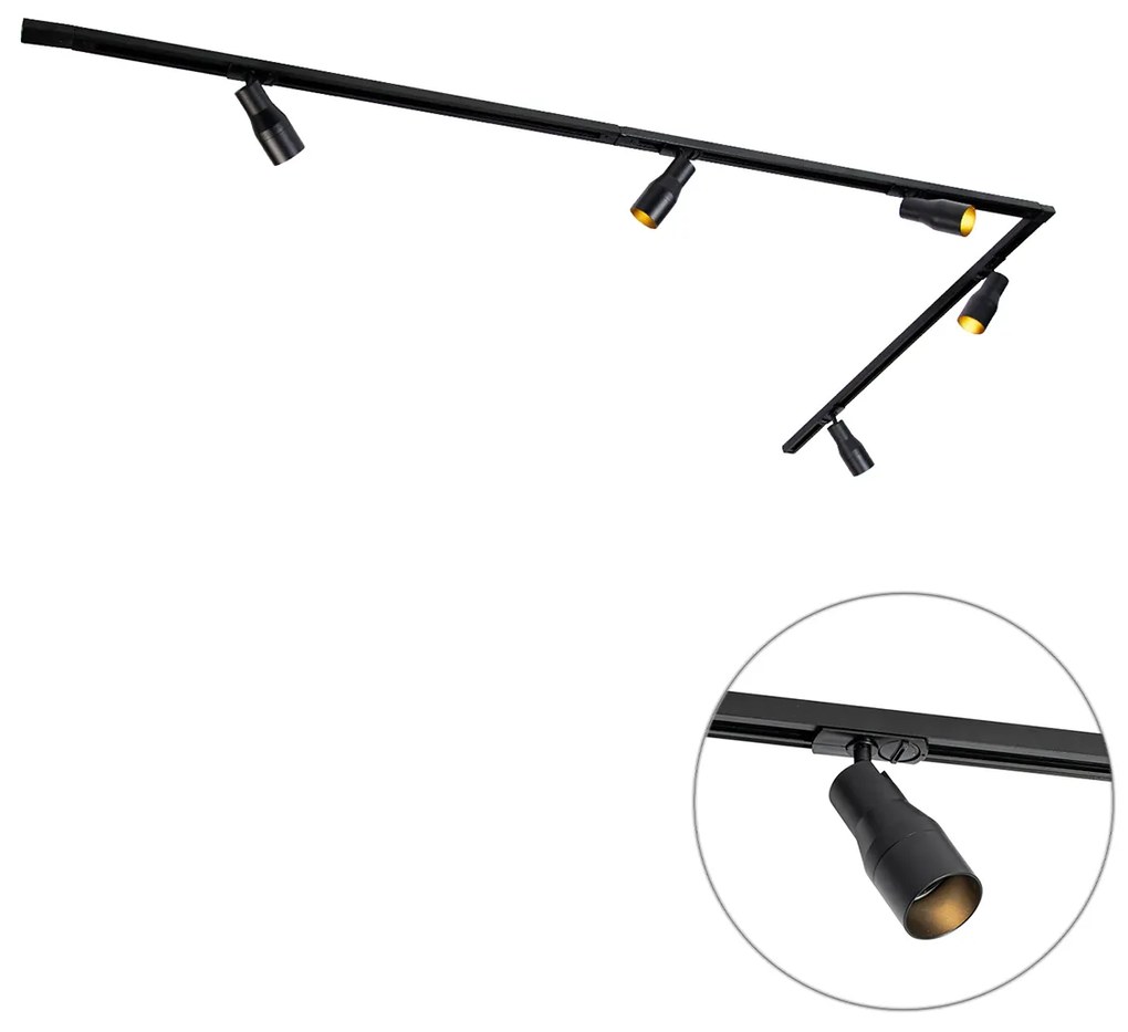 Moderný koľajnicový systém s 5 bodovými svetlami čierny 1-fázový - Iconic Kohua