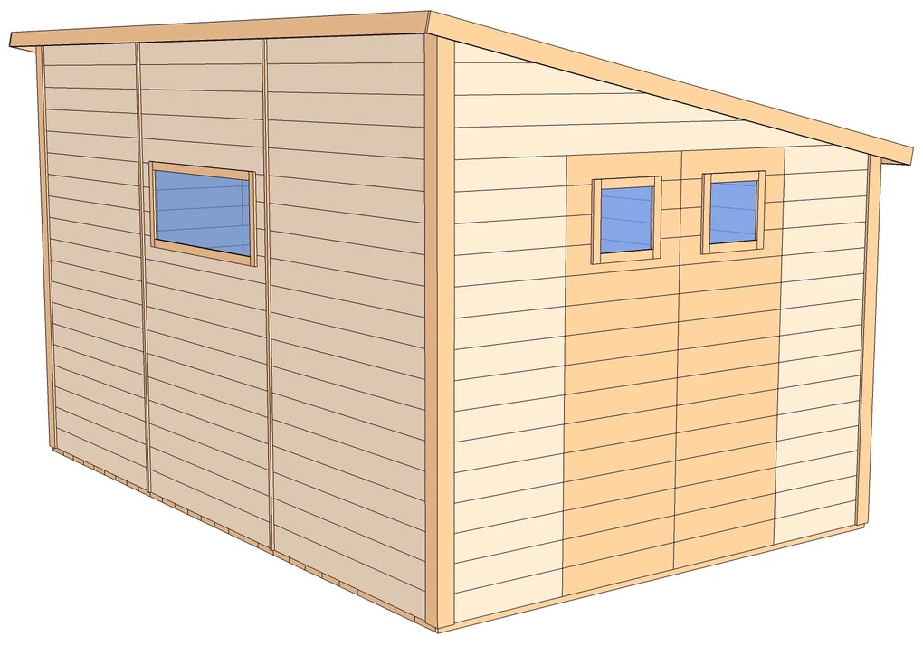 Drevený domček KOSATEC (2,7 × 3,95 m)
