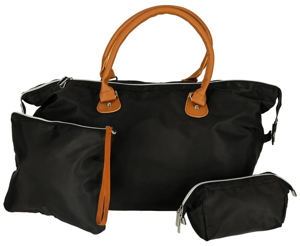 KIK Dámska multifunkčná cestovná taška na kočík 48x30x21 cm čierna + 2 vrecúška