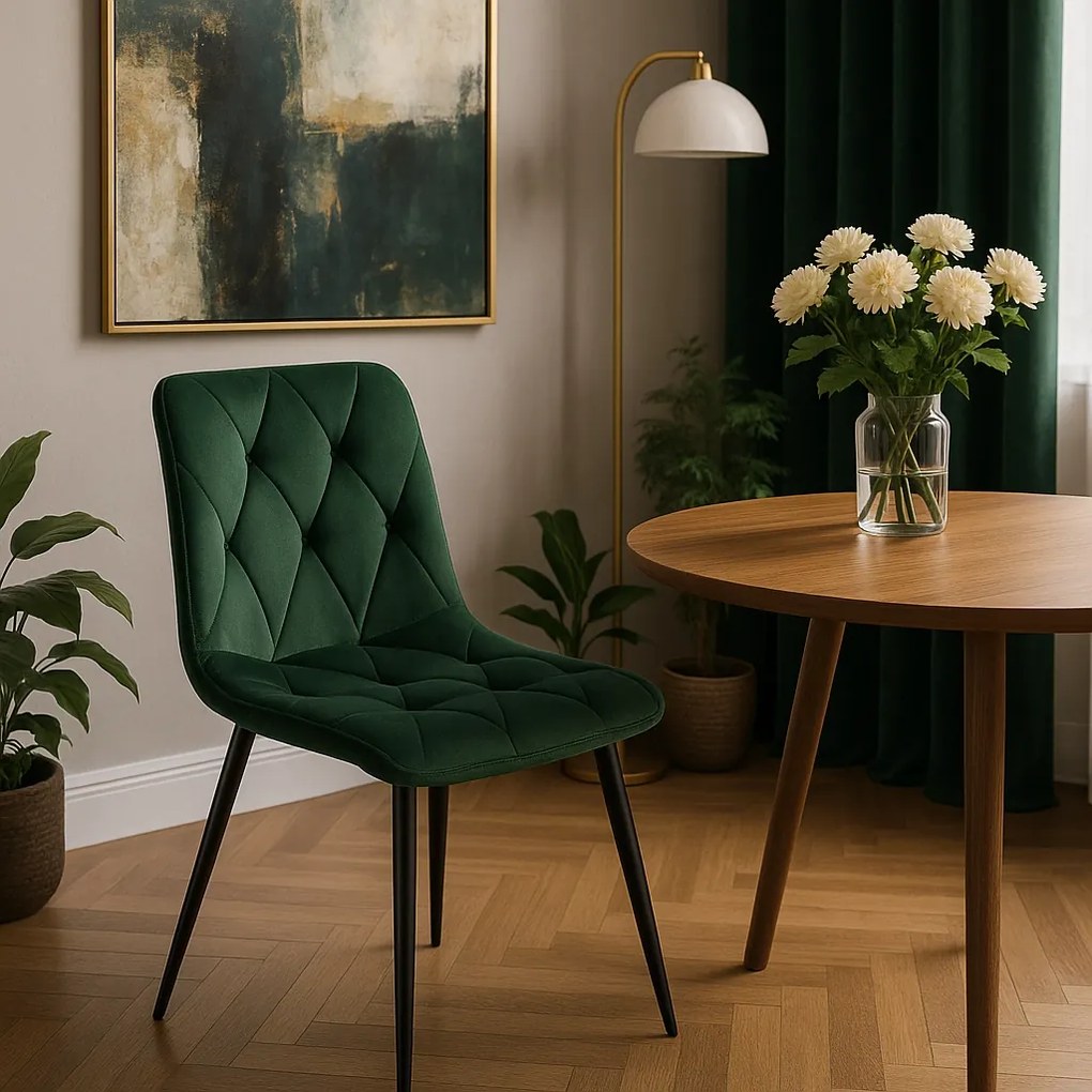 PROXIMA.store - Čalúnená jedálenská stolička ROBIN FARBA: zelená