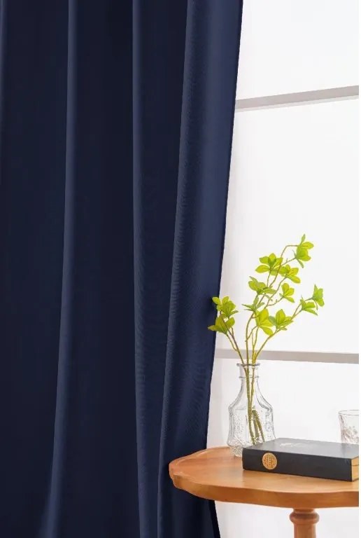 Tmavomodrý záves OXFORD 140x250 cm Zavesenie: Riasiaca páska