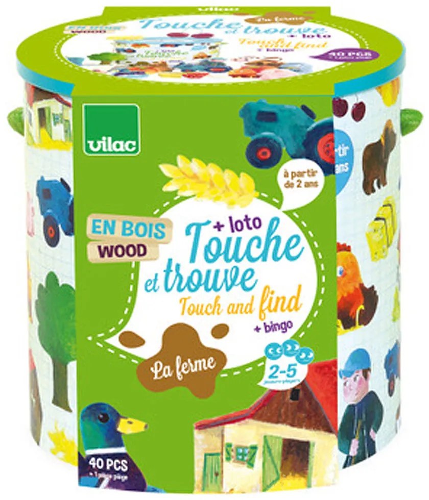 Vilac – drevená hra Hmataj a nájdi – farma