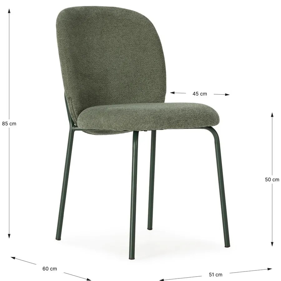 Zelené jedálenské stoličky v súprave 4 ks Daia – Marckeric