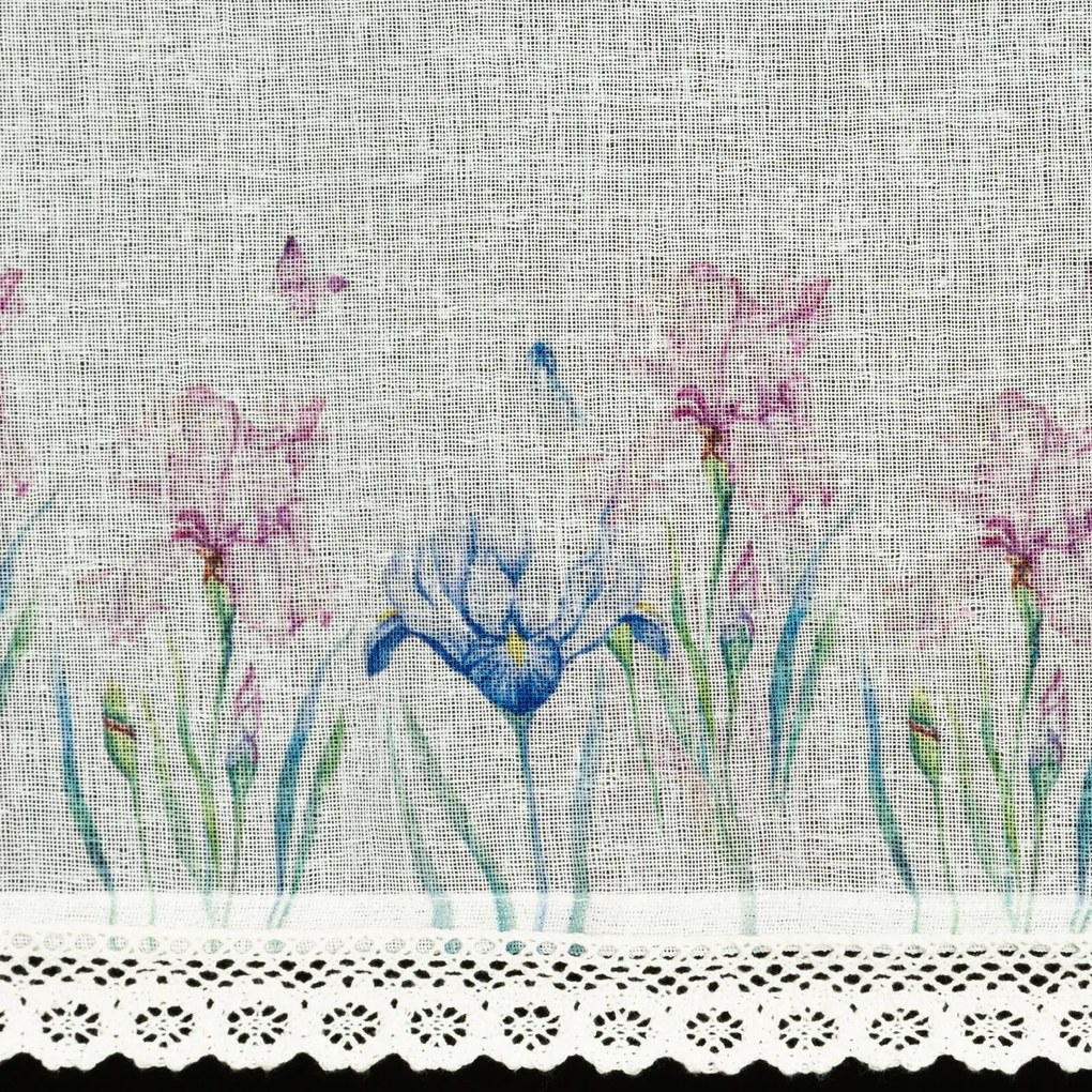 KRÁTKA ZÁCLONA NA PÁSKE DOLOREZ 150X30 CM KVETY