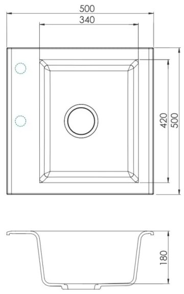 ALVEUS SETA23193 - Kuchynský drez ATROX+drezová batéria MINTAS 34cm granit/čierna