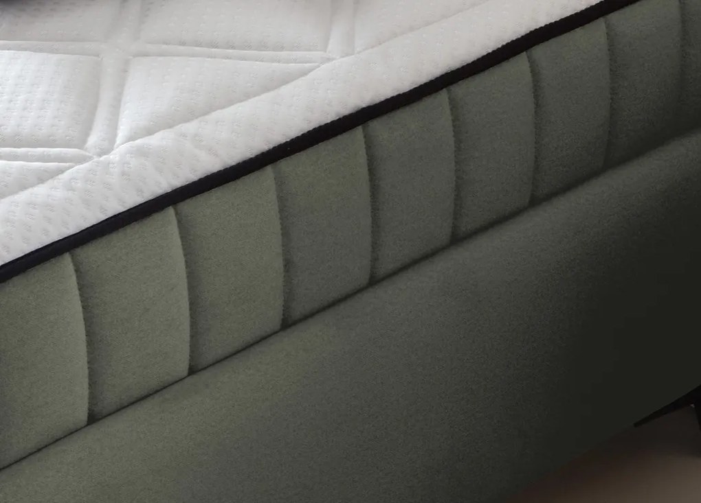 Posteľ Joy 160x200 cm, olivovo zelená látka