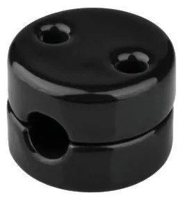 Elhard Nástenný držiak kábla Retro Keramik, 28x18mm, čierny KP1003B