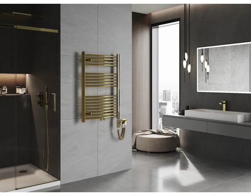 Mexen Ares, elektrické vykurovacie teleso 900 x 600 mm, 300 W, zlatá lesklá, W102-0900-600-2300-50