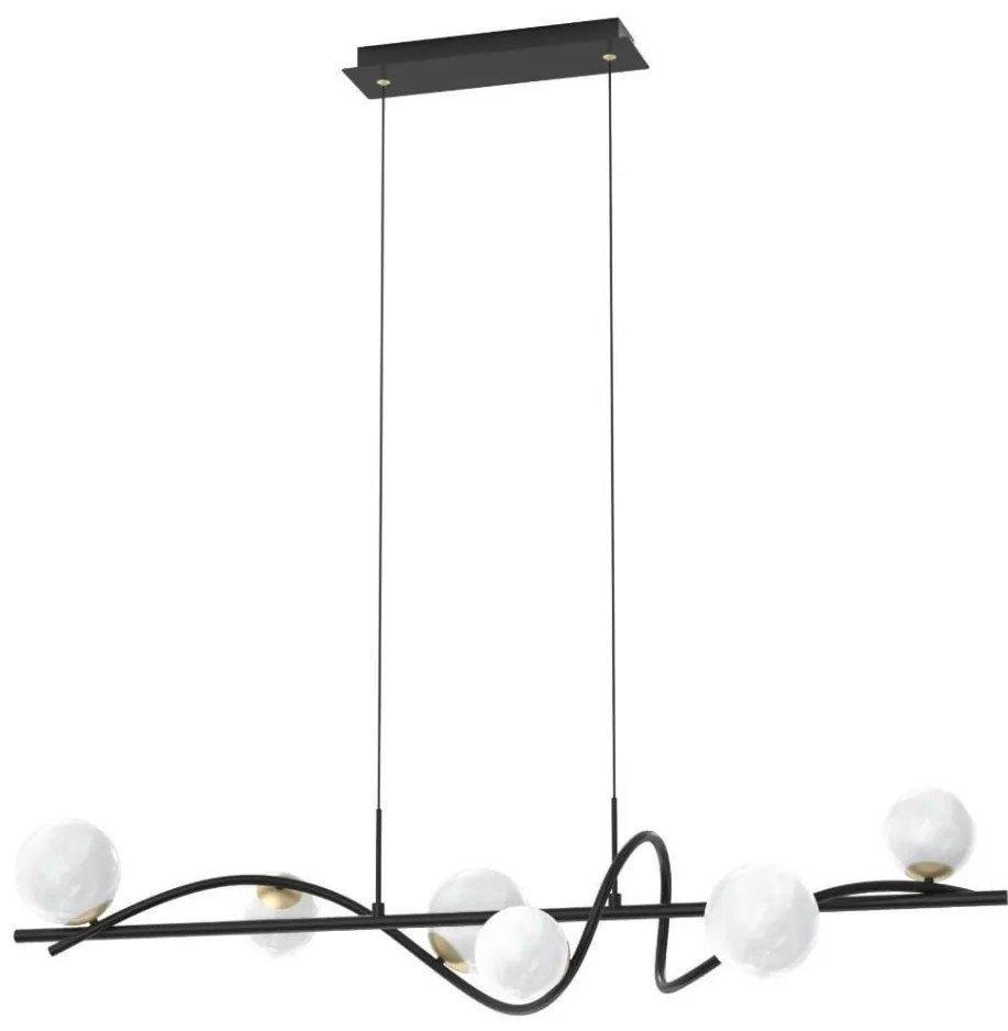 Zuma Line MD3145-6-EBGN - Luster na lanku NISYRO 6xG9/3,5W/230V čierna