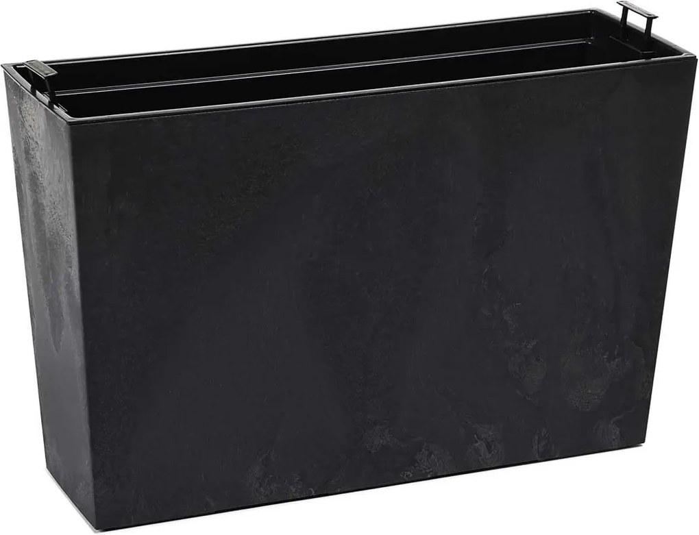 PLASTOVÝ KVETINÁČ BLOOM 36X56 CM IMITÁCIA BETÓNU ČIERNA