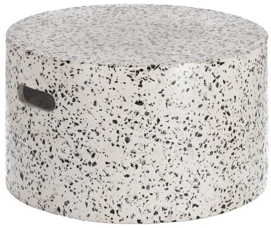 Biely betónový odkladací stolík Kave Home Jenell, ⌀ 52 cm