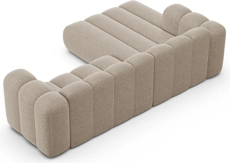 Béžová ženilková rohová pohovka (ľavý roh/s leňoškou) Lupine – Micadoni