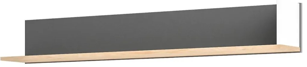 Nástěnná police Moet 35 150 cm ořech americký Jackson/bílá/grafit