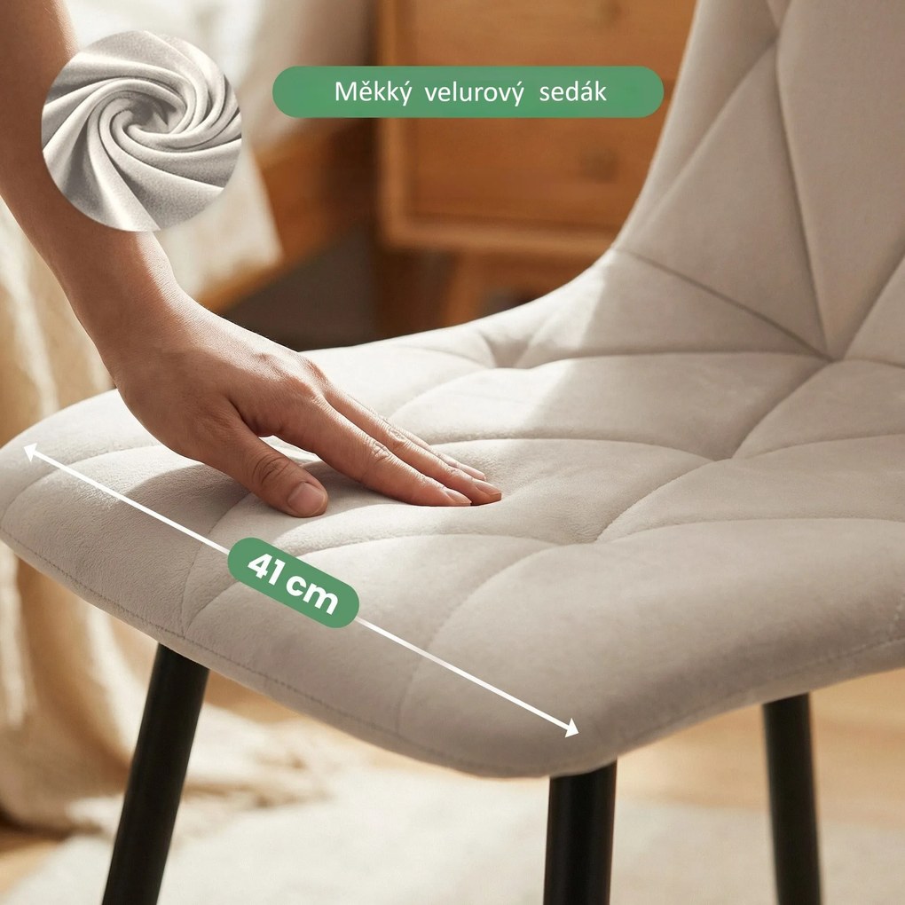 Čalouněná jídelní židle Milo béžová