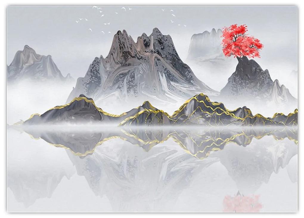 Obraz - Hory v hmle (70x50 cm)