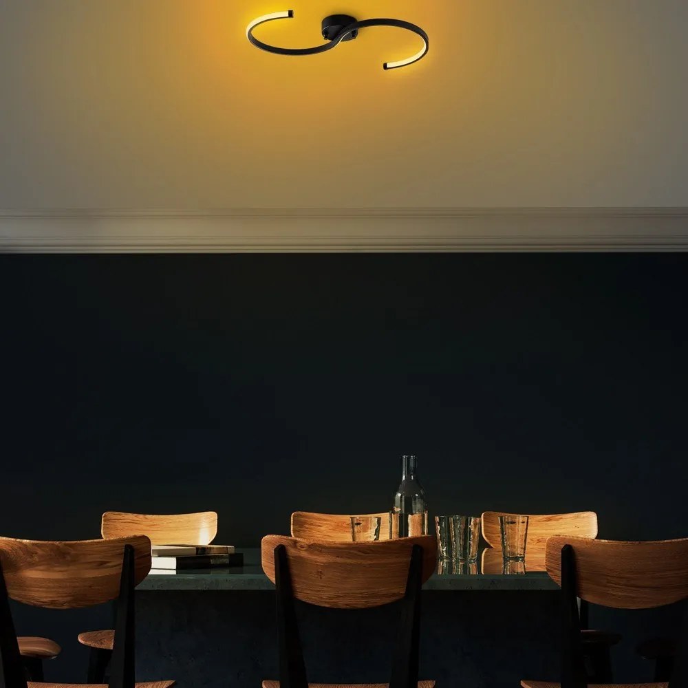 Čierne LED stropné svietidlo 25x10 cm Es – Opviq lights