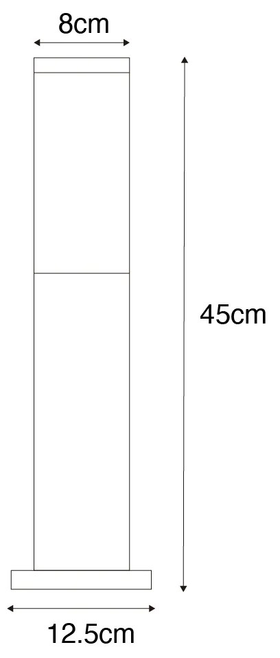 Moderný vonkajší lampový stĺp tmavosivý s dymom 45 cm - Malios