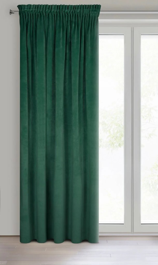 ZATEMŇOVACÍ ZÁVES NA PÁSKE VILLA 140X270 CM TMAVOZELENÁ