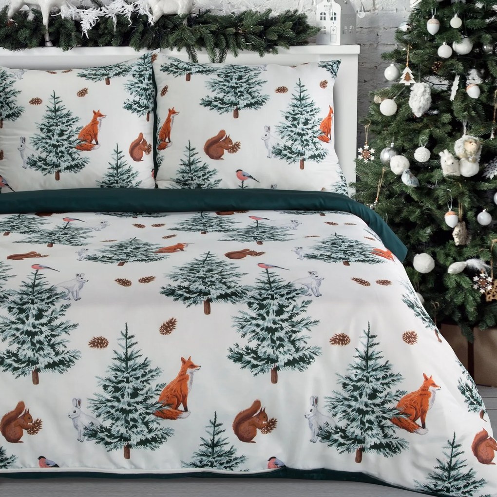 VIANOČNÉ OBLIEČKY Z MIKROVLÁKNA ROLAND 200X220 CM, 2 KS 70X80 CM VZOROVANÉ