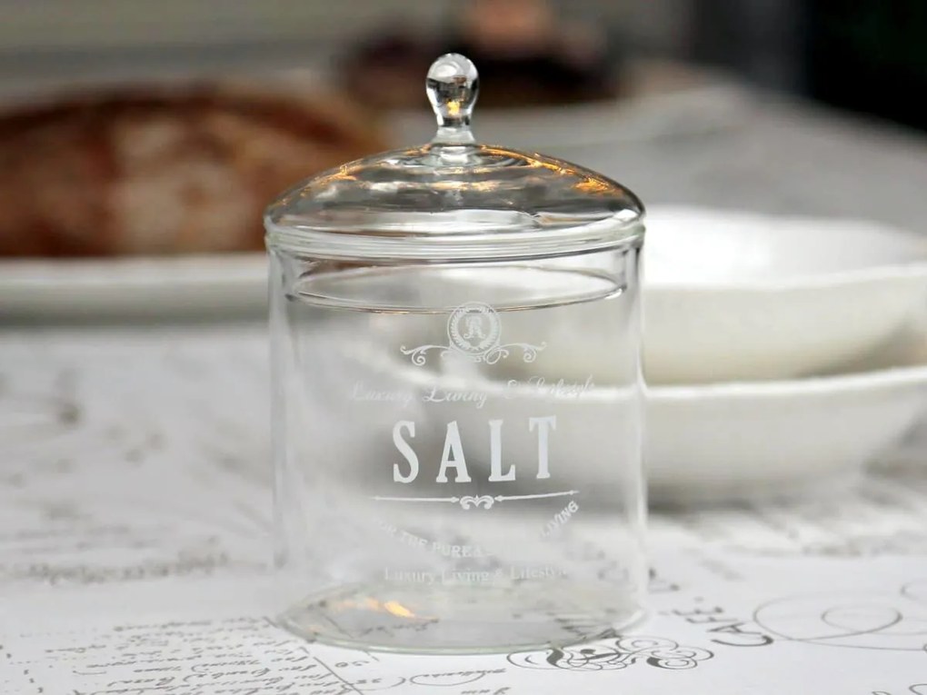 Chic Antique Sklenená dóza s vrchnákom Salt 600 ml