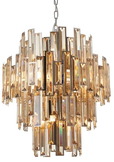 Endon 72744 - Krištáľový luster na reťazi VIVIANA 12xE14/40W/230V dymový